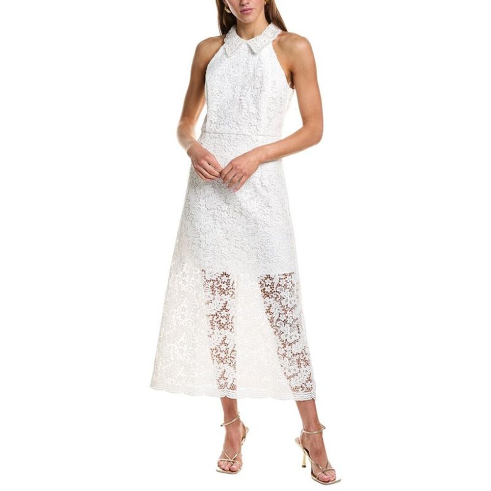 Endless Rose Womens  Lace Halter Maxi Dress, White